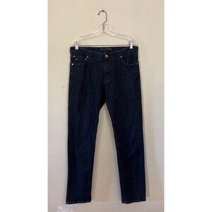 Michael Kors Mens 34" X 32" Tailored Fit Dark Blue Denim Jeans High Waist